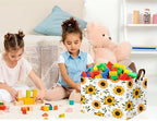 Sunflower Empty Gift Storage Basket Collapsible Canvas Baby Toy Bin Decor - Image 6