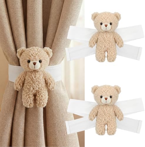 Chumia 2 Pcs Bear Curtain Tiebacks Cute Nursery Decor by Chumia