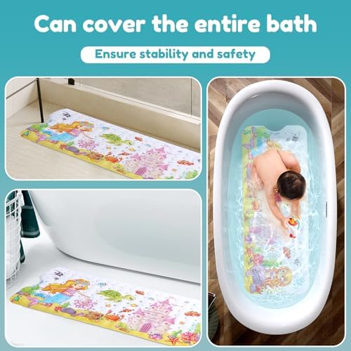 Baby Bath Mat 40x16in Cartoon Kids Bathtub Mat Non Slip - Image 4
