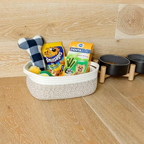 NaturalCozy 5-Piece Rectangle Storage Basket Set- Natural Cotton Rope Woven - Image 6