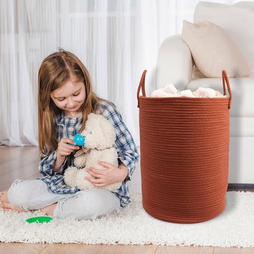 Woven Cotton Rope Laundry Basket - Image 6