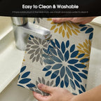 Artoid Mode Floral Vinyl Placemats Set of 6, Heat Resistant Washable Non-Slip - Image 4