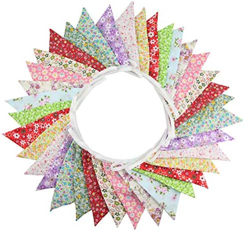 10M/32Ft Triangle Bunting Banner, Baby Shower, Outdoor and Home Decorations by JIALITFUN