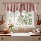 StangH 4-Panel Set Velvet Window Valance, 52x18 Inch, Dusty Rose by StangH