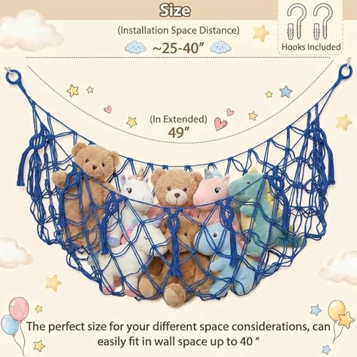 Stuffed Animal Net or Hammock for Flat Wall Mounted Handmade Macrame Toy - Image 4