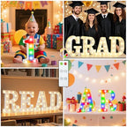 Pooqla LED Light Up Letters, Warm White and Colorful Lighted Marquee Letters - Image 6