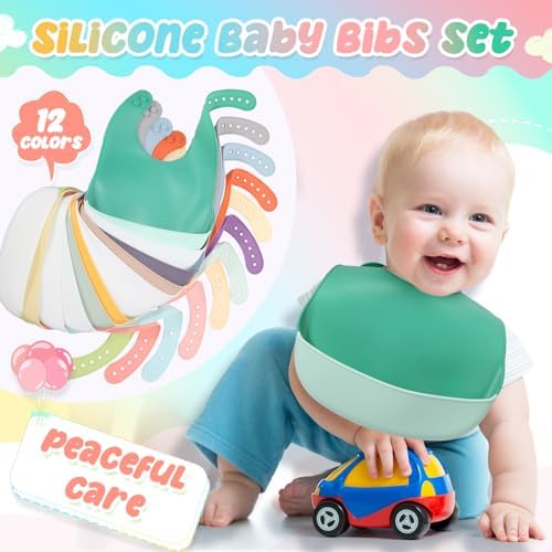 Mepase Silicone Bibs Waterproof Silicone Baby Bibs - Image 5