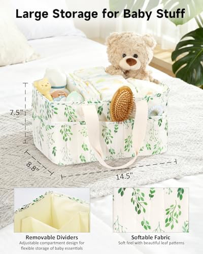 BuyCard Baby Diaper Caddy Organizer, Cream - Image 2