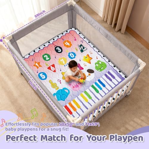 RONGFA Baby Play Mat for Floor, Playpen Mat for Toddlers Infant Kids, Machine - Image 2