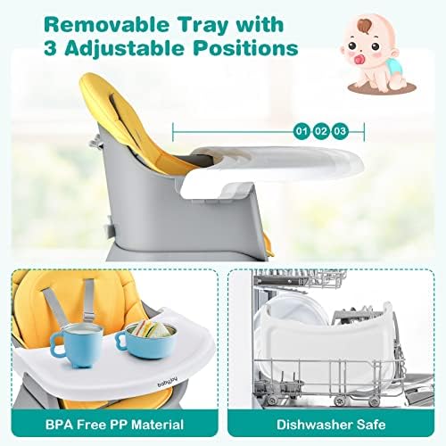 BABY JOY Baby High Chair, 8 in 1 Convertible Highchair - Image 4