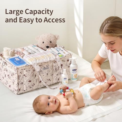 Cute Cartoon Animal Prints Baby Diaper Caddy Organizer, Diaper Bag Storage - Image 5