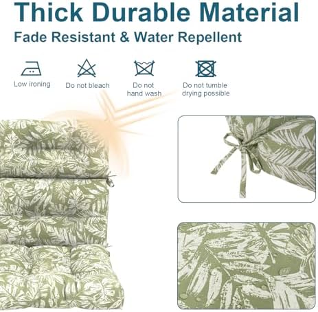 DYTXIII Outdoor High Back Chair Cushions Set of 2, Water Repellent Tufted - Image 4