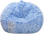 Fluffy Stuffed Animal Storage Bean Bag Chair Cover, Faux Fur Comfy Bean Bag - Image 2