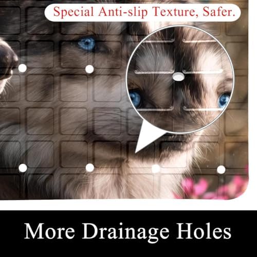 Bathtub Mat Non Slip 26.8x15.1In, Wolf Bath Mat - Image 2