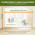 SUNALLY Room Divider Curtain Rod, No Drilling 28-140in Wall Divider - Image 2
