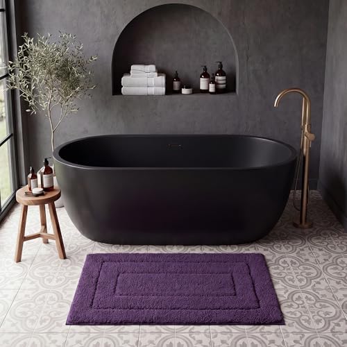 GRANNY SAYS Purple Bathroom Rug 32" x 20", Non-Slip Microfiber Bath Mat by GRANNYSAYS