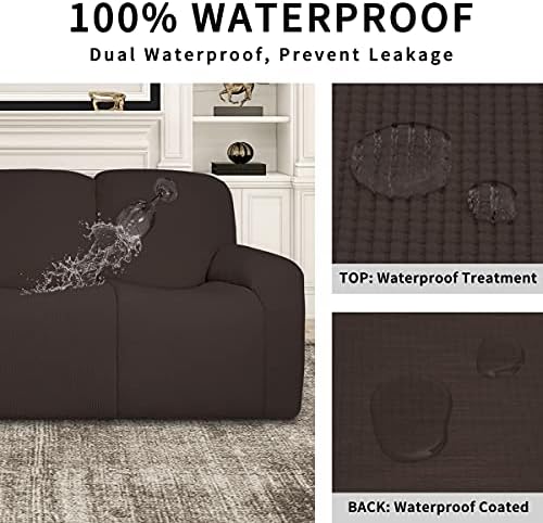 Easy-Going 100% Dual Waterproof Recliner Sofa Cover, 8-Pieces Stretch Relining - Image 3