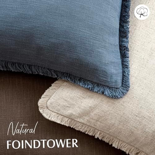 Foindtower Decorative Linen Fringe Throw Pillow Covers Cozy Boho Farmhouse - Image 4