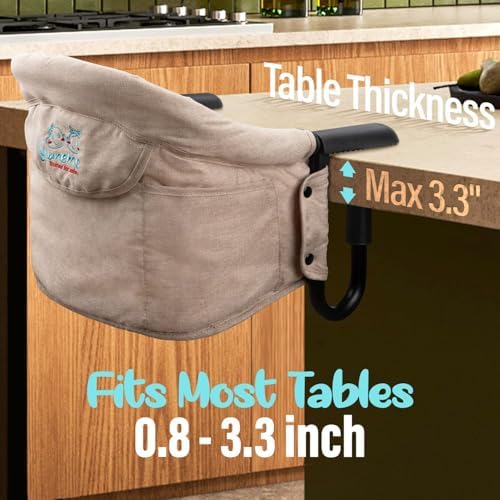 Hook On Chair with Removable Dining Tray, Portable Hook-On Chairs with Storage - Image 4