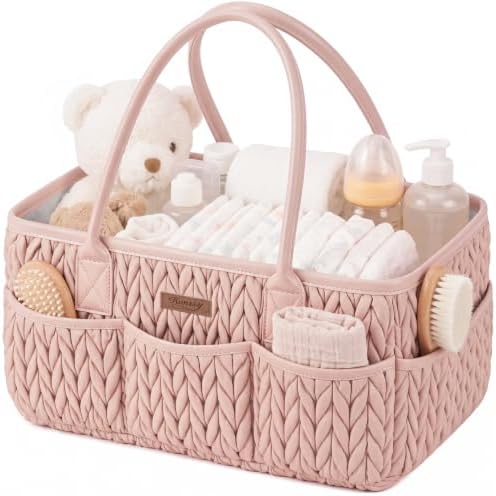 Konssy Baby Diaper Caddy Organizer, Braided Quilted Design by Konssy