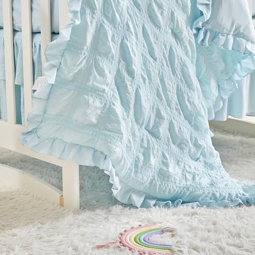 Ruffled Crib Bedding Set Baby Boho Quilted Comforter - Image 4