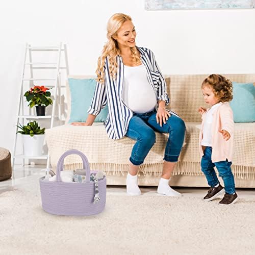 XUANGUO Cotton Rope Baby Diaper Caddy Organizer - Image 5