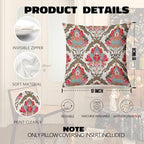 Boho Vintage Damask Floral Pillow Covers 18x18 Set of 2, Ethnic Indian Block - Image 6