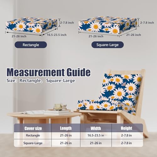 8Pcs Outdoor Cushion Covers, Stretch Patio Furniture Couch Chair Slipcovers - Image 2