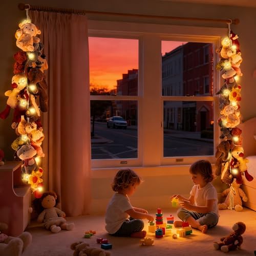 CERETIA 80" Stuffed Animal Organizer Chain, LED Light - Image 2