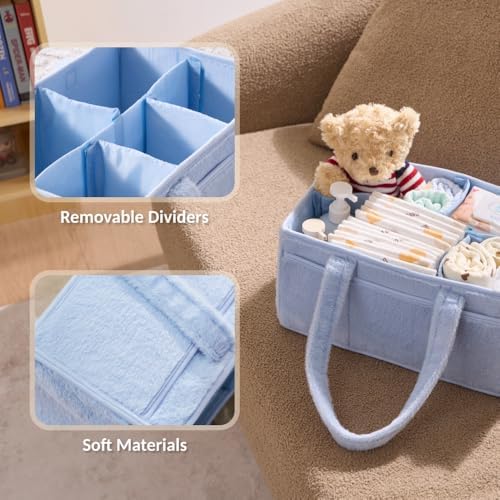 luxury little Soft Baby Diaper Caddy Organizer, Nursery Storage Basket - Image 5