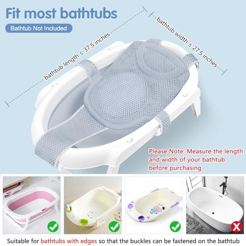 Colorlife Baby Bath Seat Support Net Infant Bathing Seat Support Mat, - Image 3