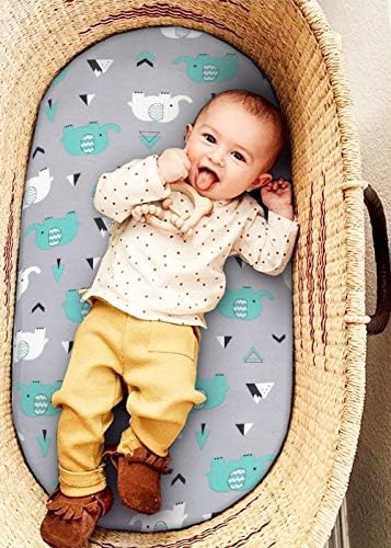 Stretch Fitted Bassinet Sheet Set BROLEX 2 Pack Cradle Sheets - Image 4
