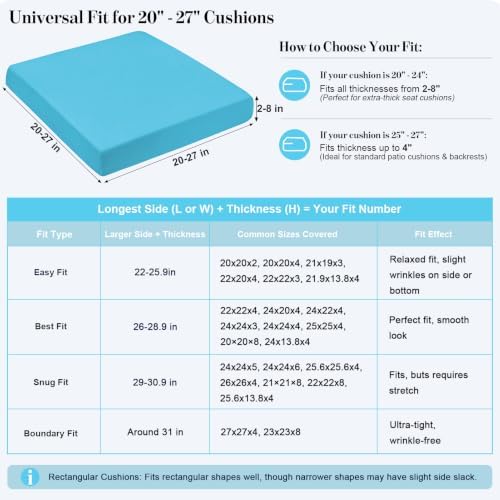 14Pcs Patio Cushion Covers Stretch Outdoor Furniture Protector Slipcovers - Image 3