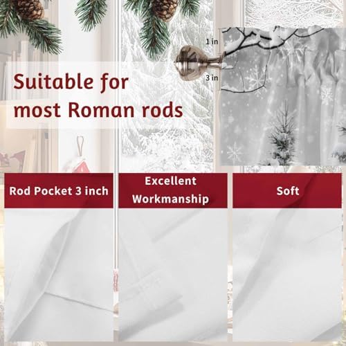 Vandarllin Winter Christmas Valance Curtains - Image 7
