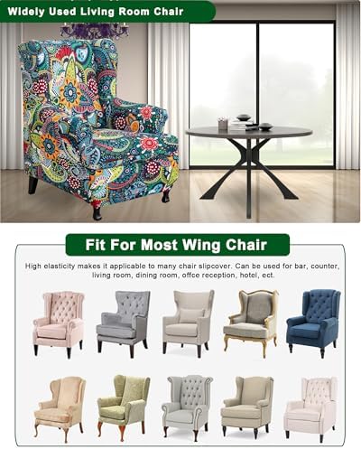 CRFATOP Wingback Chair Covers Stretch Armchair Slipcovers - Image 6
