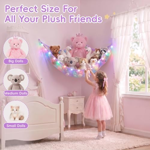 Stuffed Animals Hammock with Remote Control Toy Net Room Decor Storage - Image 6