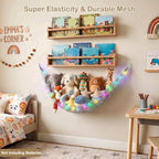 Stuffed Animals Hammock with LED Light Toy Net Room Decor Corner Storage - Image 4