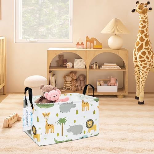 Rectangular Collapsible Animal Storage Basket Nursery Organizer - Image 5