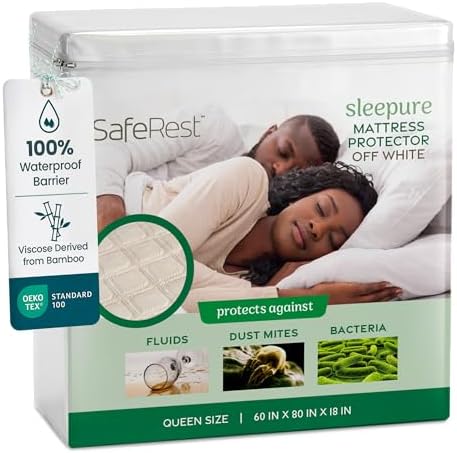 SafeRest Waterproof Queen Size Mattress Protector by SafeRest
