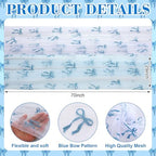 4 Pcs Blue Bow Table Runner 29 X 70 Inch Tulle Wedding - Image 2