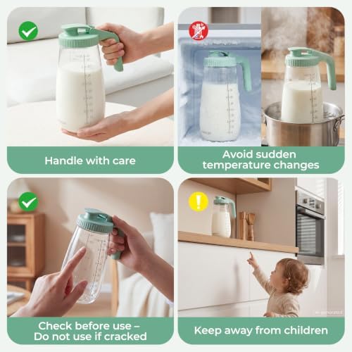 Momcozy Breast Milk Pitcher, Glass Storage Container Wide Mouth, 48oz 1pc - Image 6