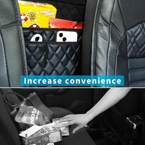 Car Handbag Holder Between Seat Durable Leather Seat Back Organizer Pet & Kids - Image 5
