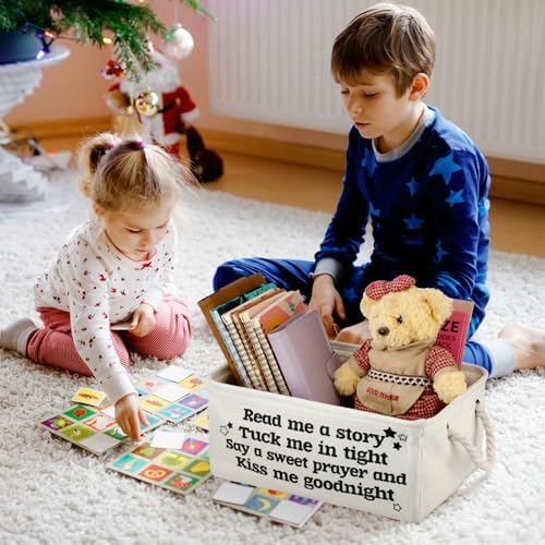 Marsui 1 Pcs Read Me a Story Book Storage Basket, Tuck Me in Tight - Image 5