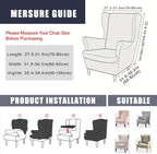 NILUOH Wingback Chair Covers 2-Piece, Armchair Slipcovers - Image 3