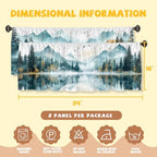 Misty Forest Valance Curtain for Windows 2 Pack Landscape Mountain Pine Tree - Image 3