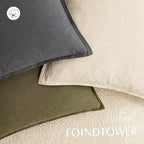 Foindtower Linen Solid Decorative Throw Pillow Covers 20x20 Inch Grey - Image 4