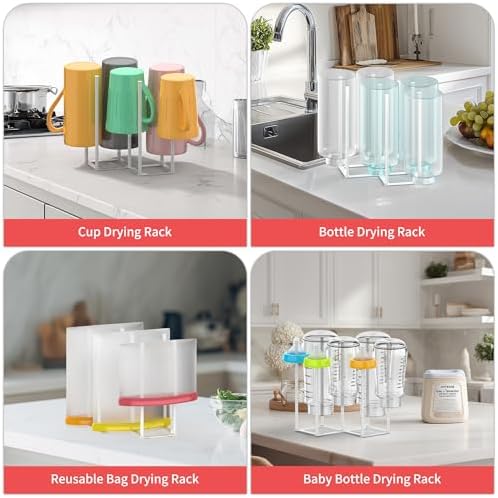 Collapsible Bottle Drying Rack, Baby Bottle Drying Rack, Foldable Cup Draining - Image 4