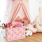 Rectangular Collapsible Pink Cherry Storage Basket Nursery Toy Organizer - Image 7