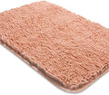 Yeaban Chenille Dusty Pink Bathroom Rug 17"x24", Non-Slip Rubber Backing by Yeaban