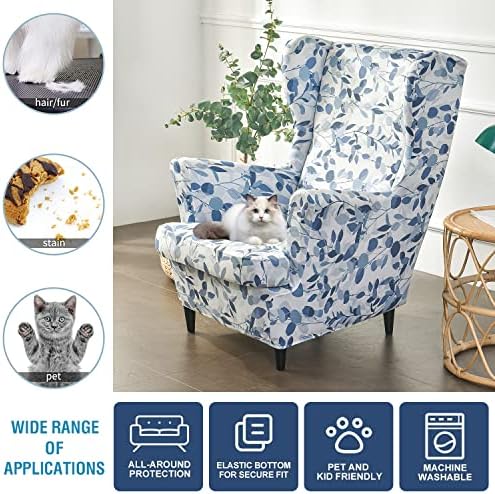 NILUOH Wingback Chair Covers 2-Piece, Armchair Slipcovers - Image 4